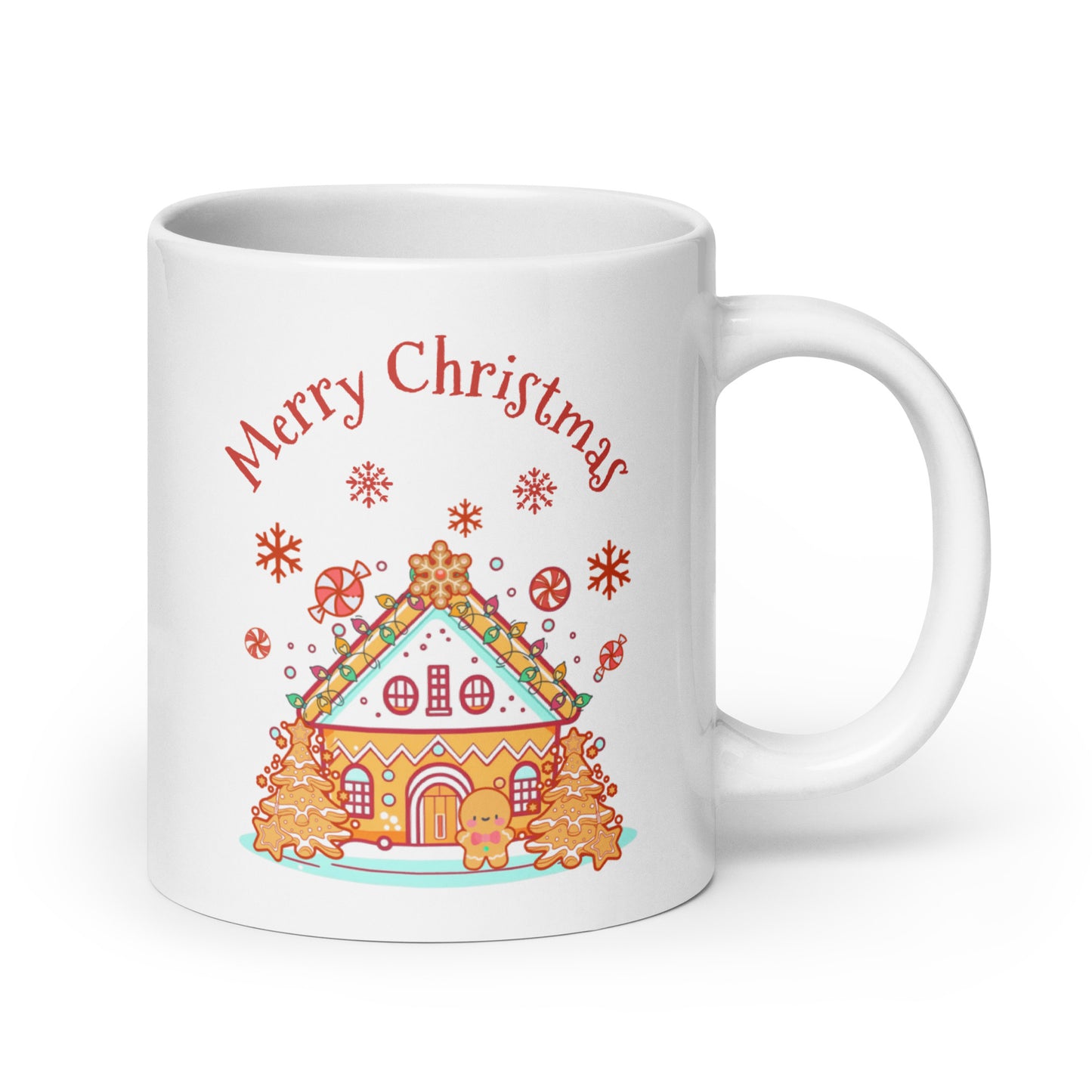 Gingerbread House White glossy mug